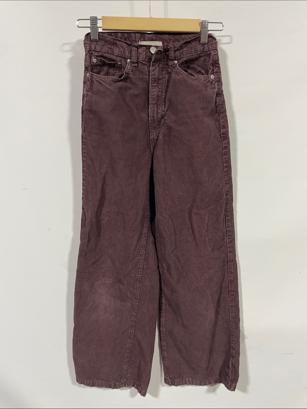 BDG Relaxed Wide-Leg Corduroy Pants in Plum